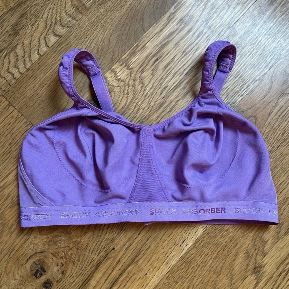 Shock Absorber Sports Bra Purple Women’s 38C Firm Support Workout High Impact